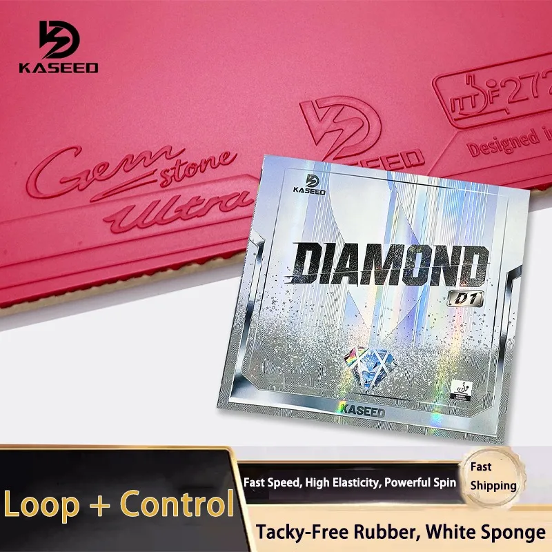 KASEED DIAMOND D1 Table Tennis Rubber Sheet  ITTF Approved Non-Sticky Inverted Rubber Ping Pong Rubbers White Sponge Loop Attack