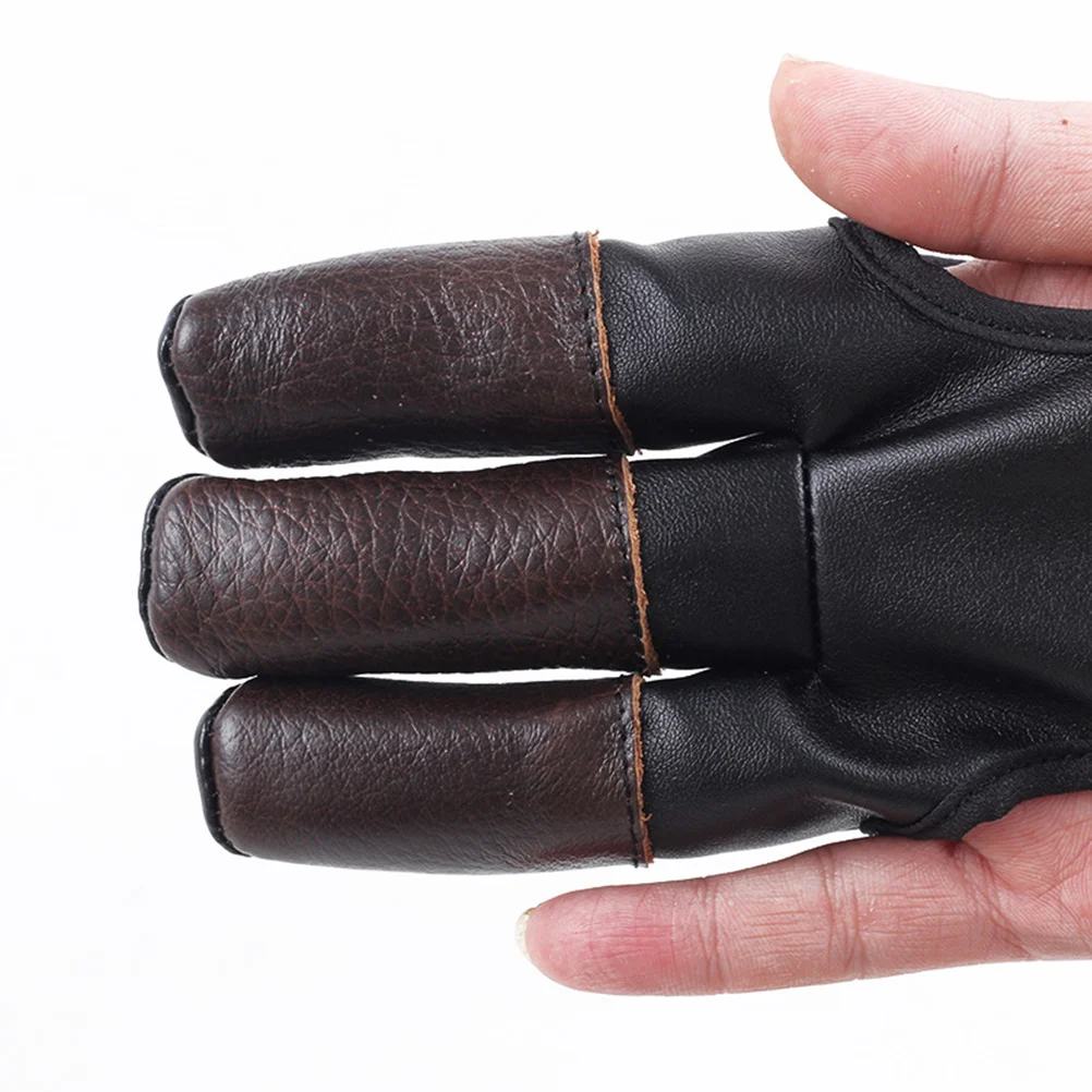 

1Pcs Archery Three Finger Glove Soft Elastic Wear Resistant PU Cowhide Protective Bow Arrow Accessory Sports Glove Cover