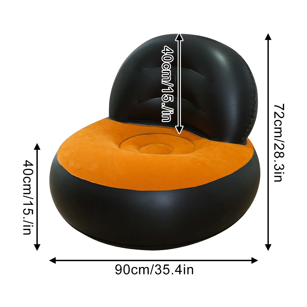 1PC人間工学に基づいたエアソファ、急速膨張と漏れ防止、フロッキング加工のインフレータブルラウンジチェア（室内用）