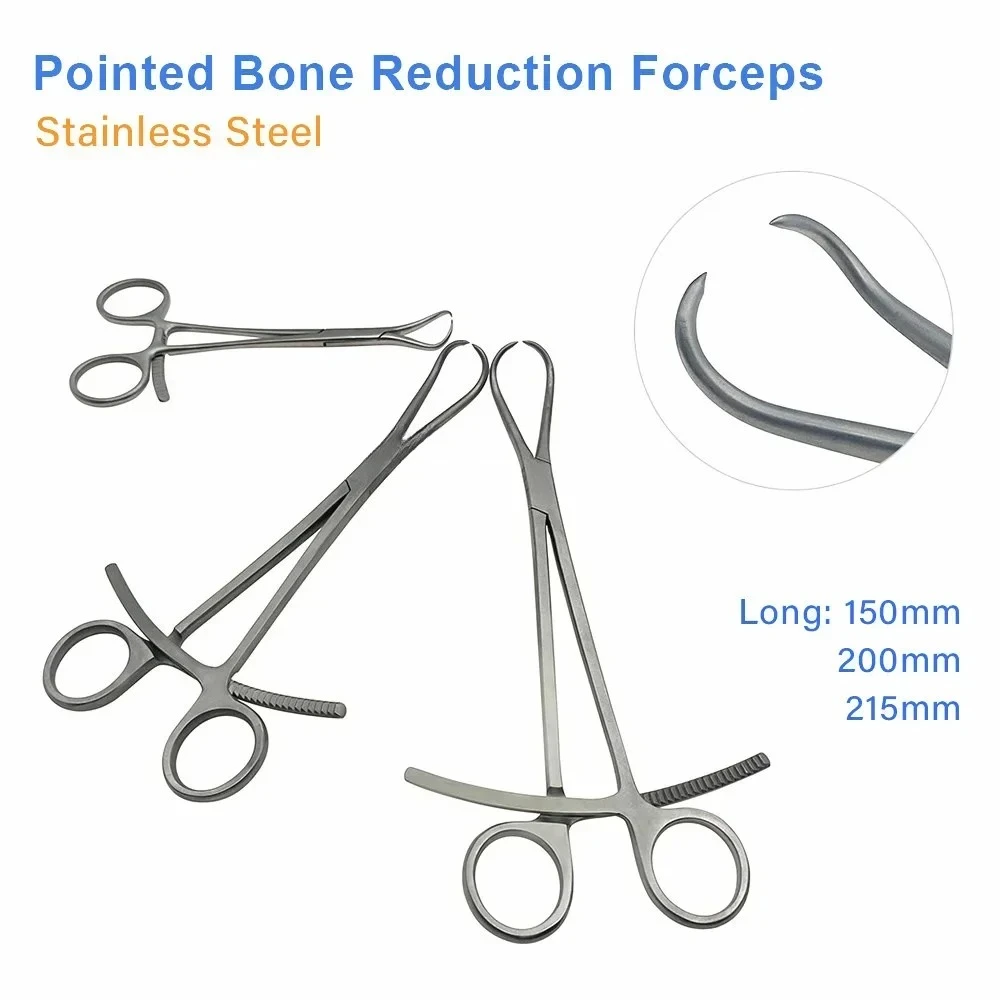 Sharp‑Tip Orthopedic Bone Forceps Bone Reduction Pliers Stainless‑Steel Surgical Instrument for Animal Human Orthopedic Repair