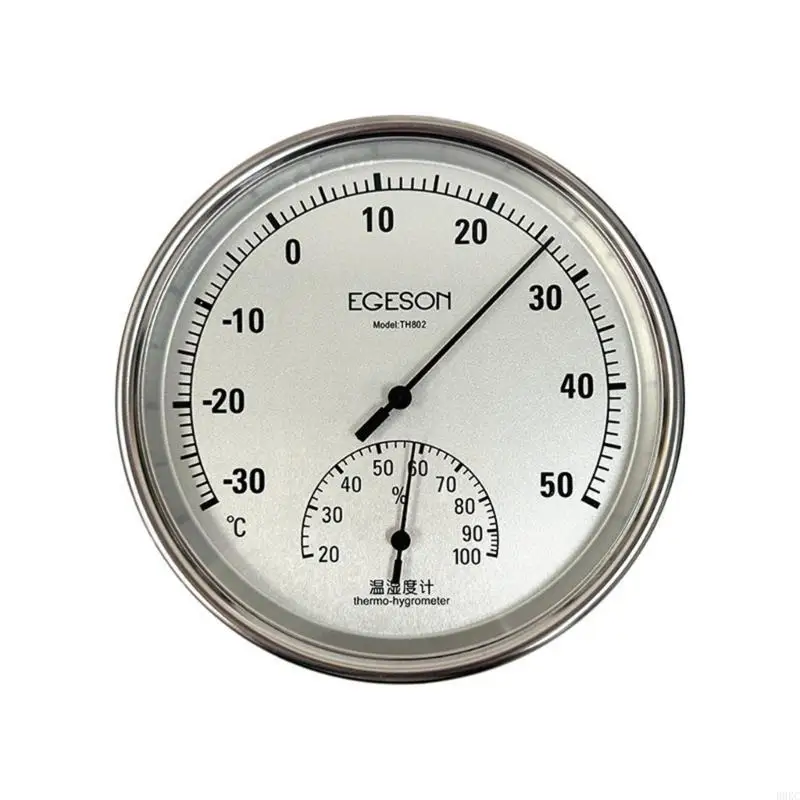 

B0KC Steel Wall Mounted Thermometers Hygrometer Temperature Meter for Sauna & Home Use