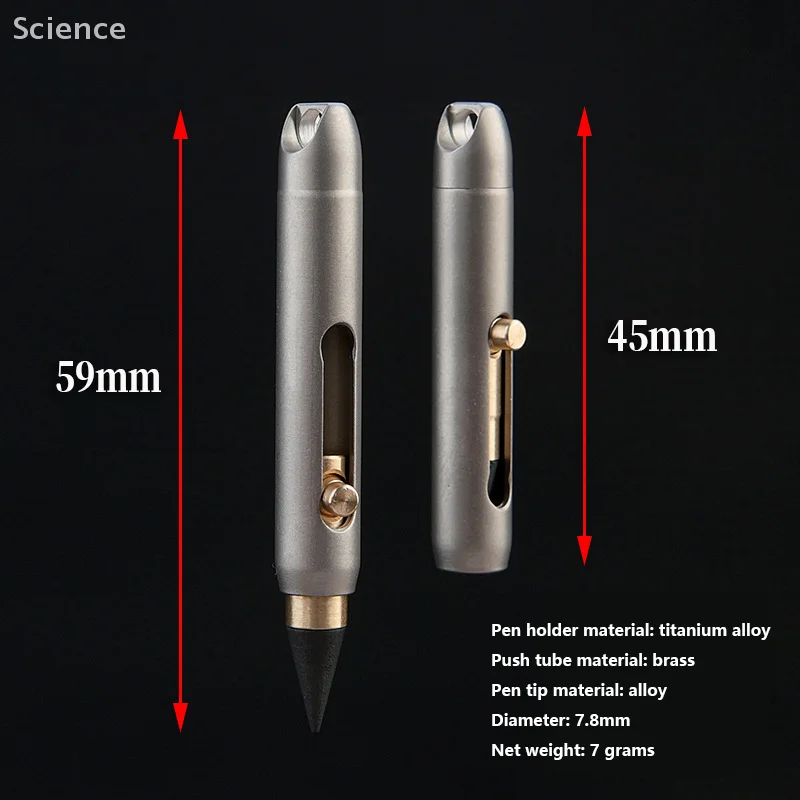 Eternity Pencil Portable Titanium Alloy Everlasting Pencil Desk Decor Pocket Pen For Writing Unique Keychain Pendant School