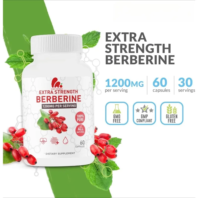 

Berberine supplement -60 capsules per 1200mg berberine hydrochloride supplement