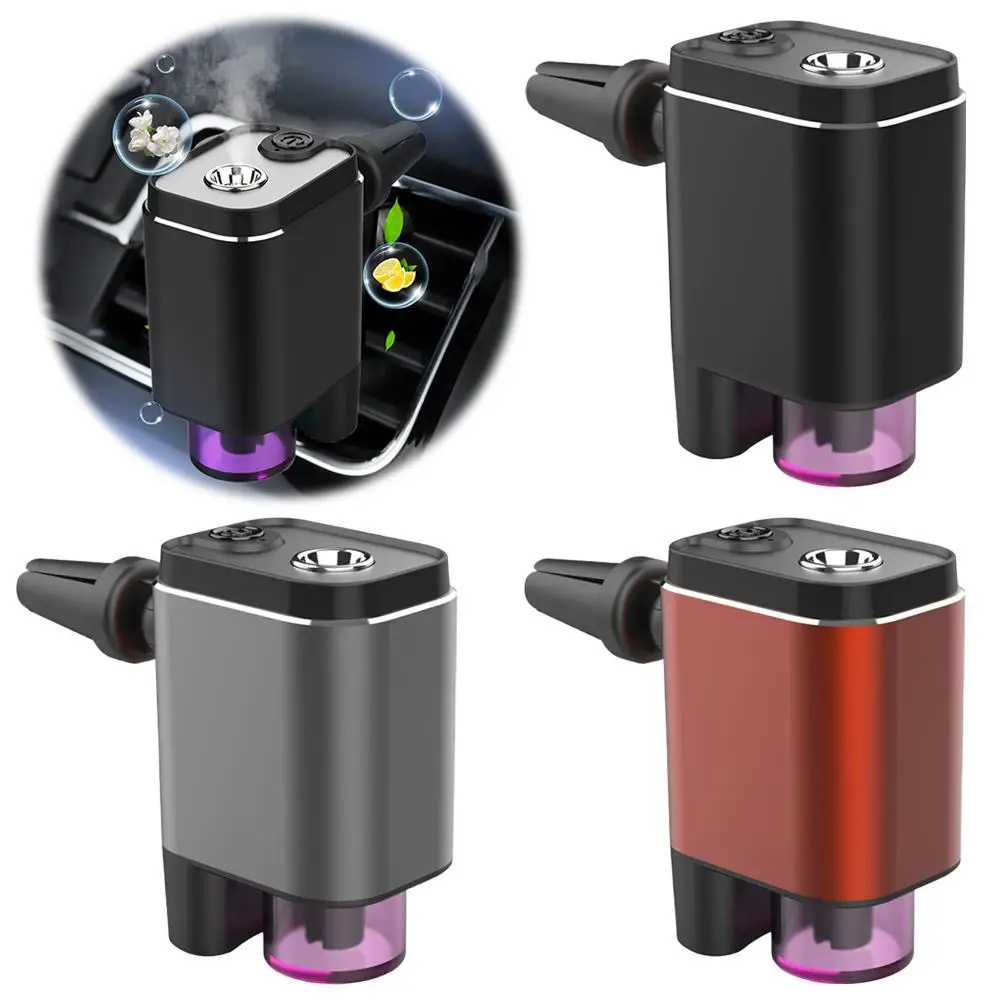 New Car Aromatherapy Diffuser Auto On Off with 3 Fragrance Levels Adjustable Atmosphere Light Matte Aluminum Alloy Design