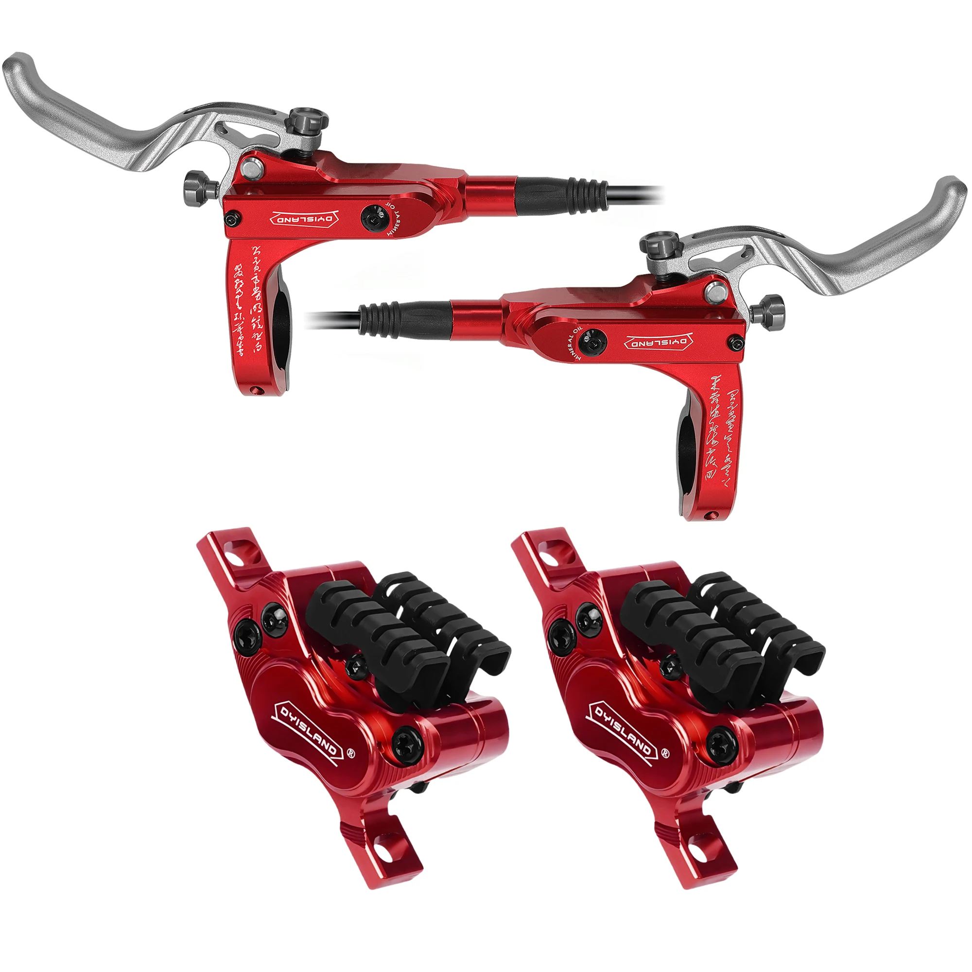 AliExpress NONE DYISLAND MTB 4piston Hydraulic Disc Brake 850mm/1500mm ceramic cooling brake pads Oil Pressure AM DH Mountain Bike Disc Brake