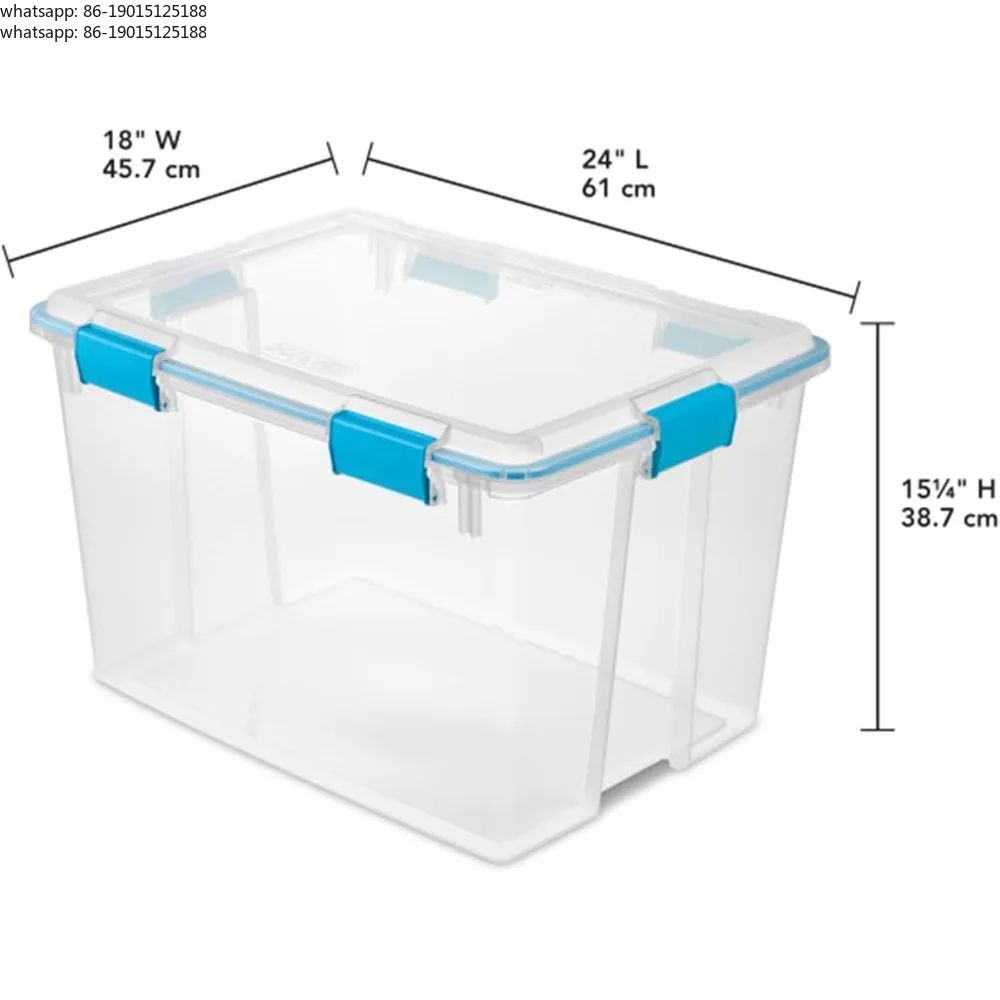 80 Quart Latching Lid Storage Bins 16-Pack Heavy-Duty Weather-Resistant Organizing Containers for Closet Bathroom Office