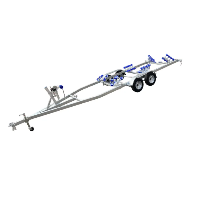 Tandem Axle Boat Trailers 2250KG Load Heavy Duty Marine Boat Trailers 6.8m Watercraft Trailers With Mechanical Brake