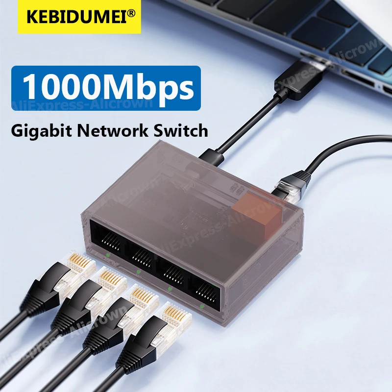 

5-портовый гигабитный Ethernet-коммутатор, 1000 Мбит/с, разветвитель Ethernet, 1–4 интернет-кабеля, разветвитель 1 в 4 выхода, высокоскоростная коммутационная сеть