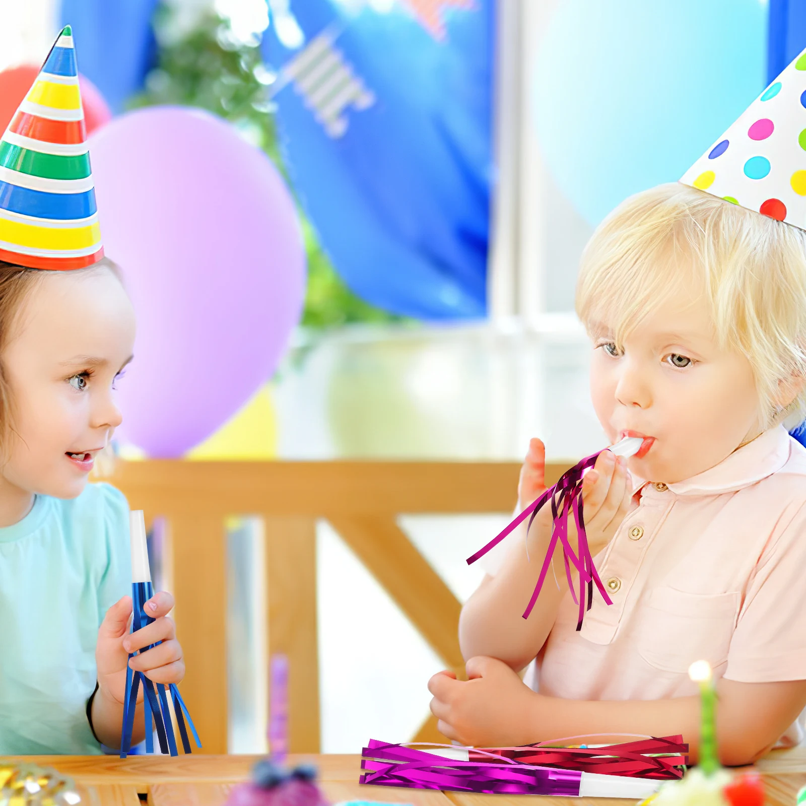 

24 pcs Party Blowers Colorful Noise Makers Vibrant Loud Horns Birthday Carnival Sports Events Adults Favors Props