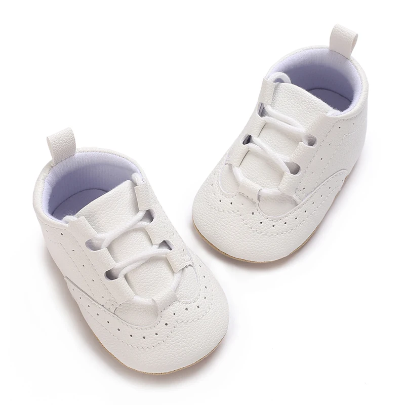 Newborn Baby Boys\' Shoes Moccasin Fashion Casual Sports Shoes White Baptist Soft Sole Anti Slip First Step