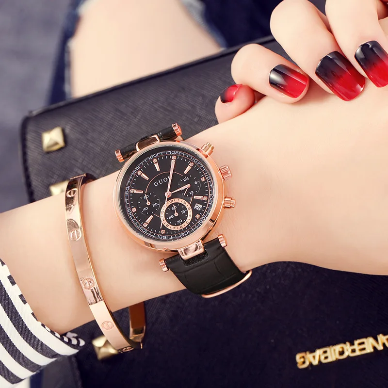 Casual Leather Strap Women'S Watch, Trendy And Fashionable Vintage Quartz Watch, Round Dial Fashion Watch For Students.