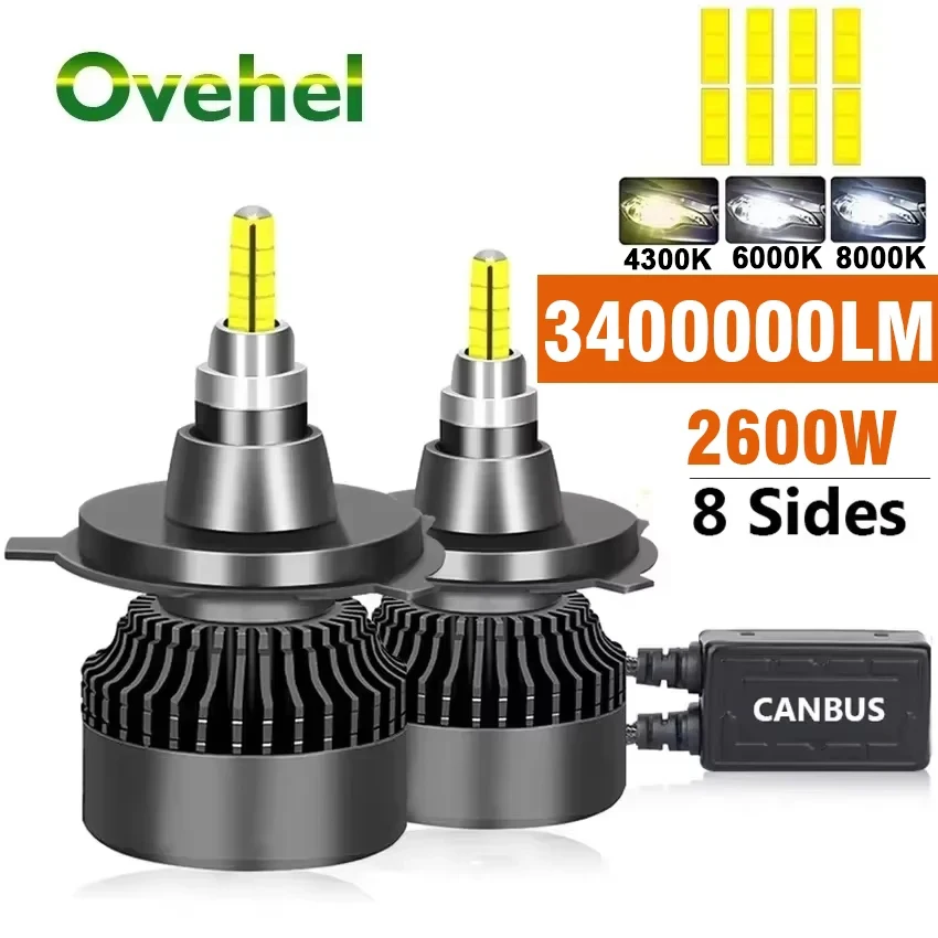 yZ[zI[xw H4 H11 LED 360 3400000 LM 2600 bg Canbus 9012 H7 H1 H3 H8 D1S D2S HB3 9005 HB4 9006 LED Ԃ̃wbhCg 6000 K tHOv 12V