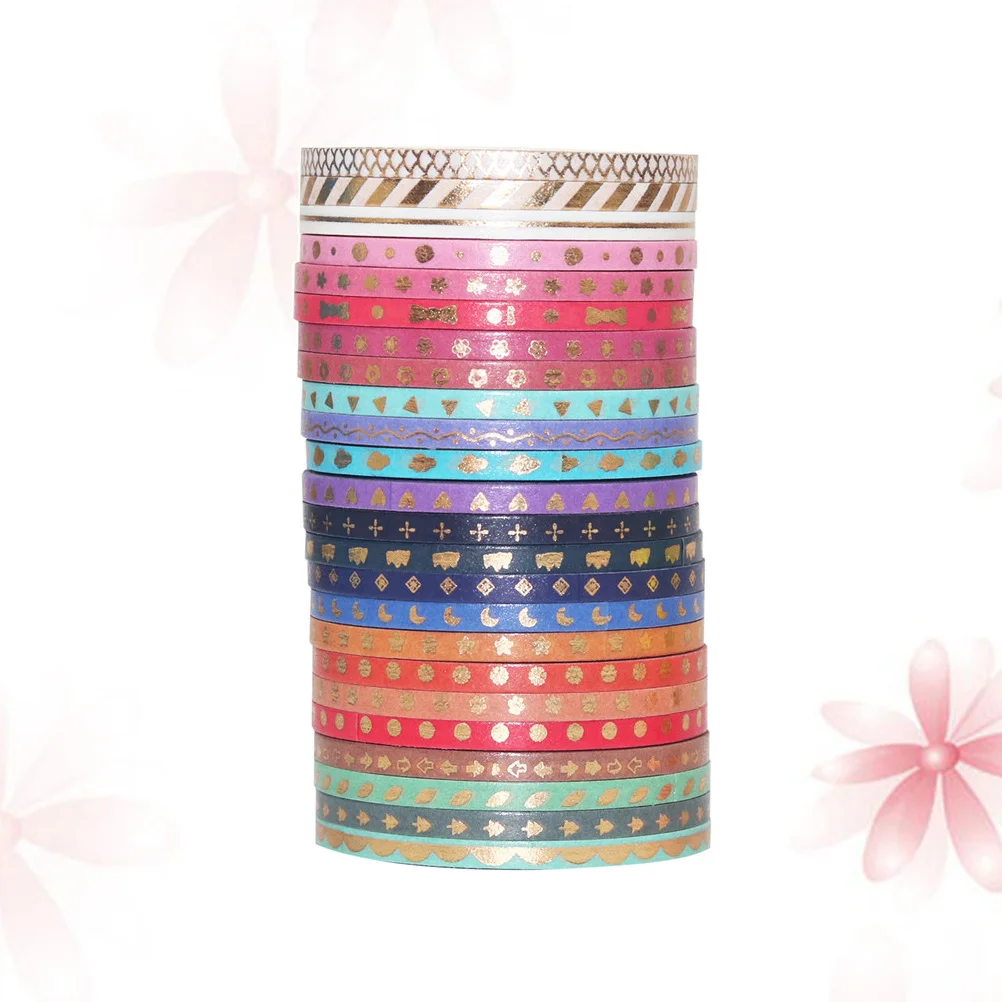 

24 Rolls Skinny Washi Tape 3Mm Wide Creative Paper Tape for Wall Laptop Notebook Decoration DIY Stationery Art Project