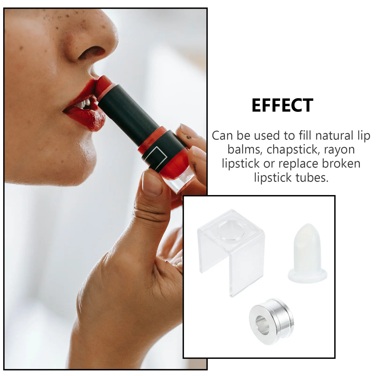 

2 Sets Lipstick Mold Bracket DIY Supplies Lip Balm Making Refill Container Leakproof Snap Close Fun Family Gift Tool