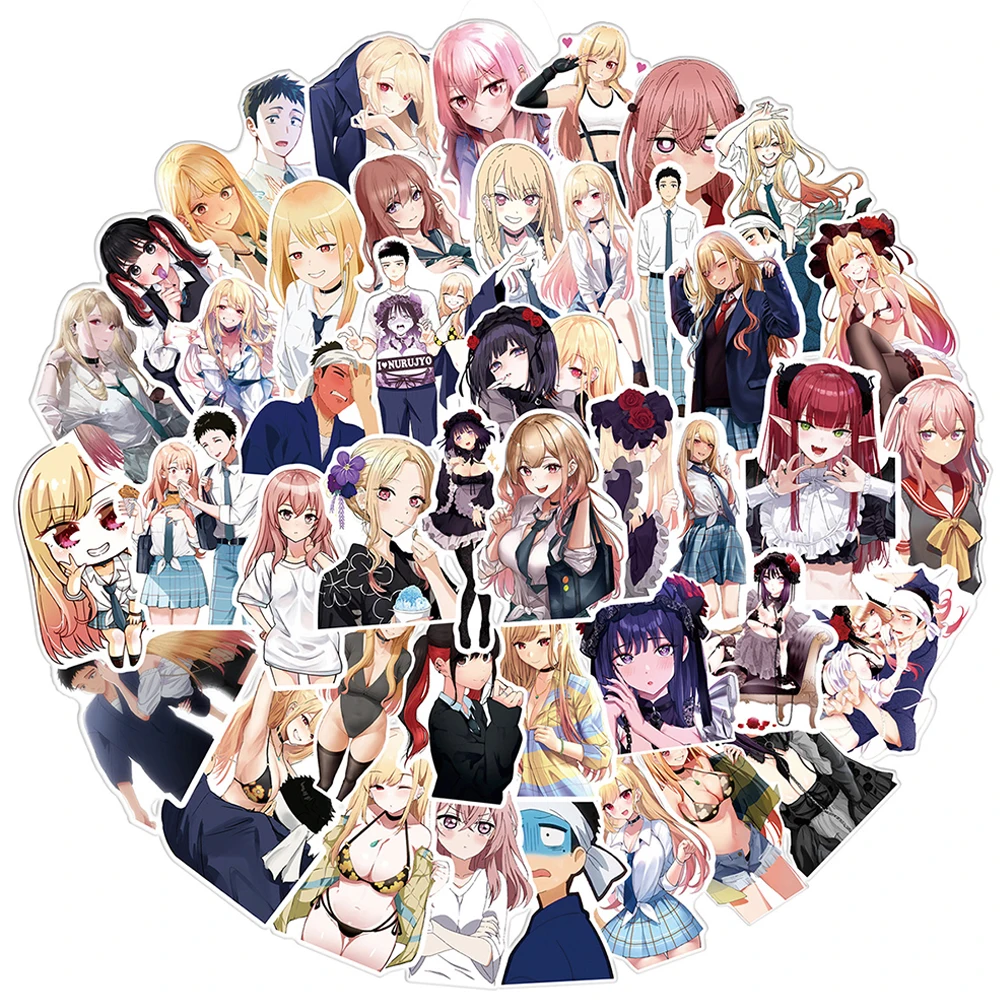 10/30/50 قطعة انمي ياباني فستاني حبيبي ملصقات الكرتون كيتاجاوا مارين ملصق الأمتعة دفتر الهاتف الشارات الديكور