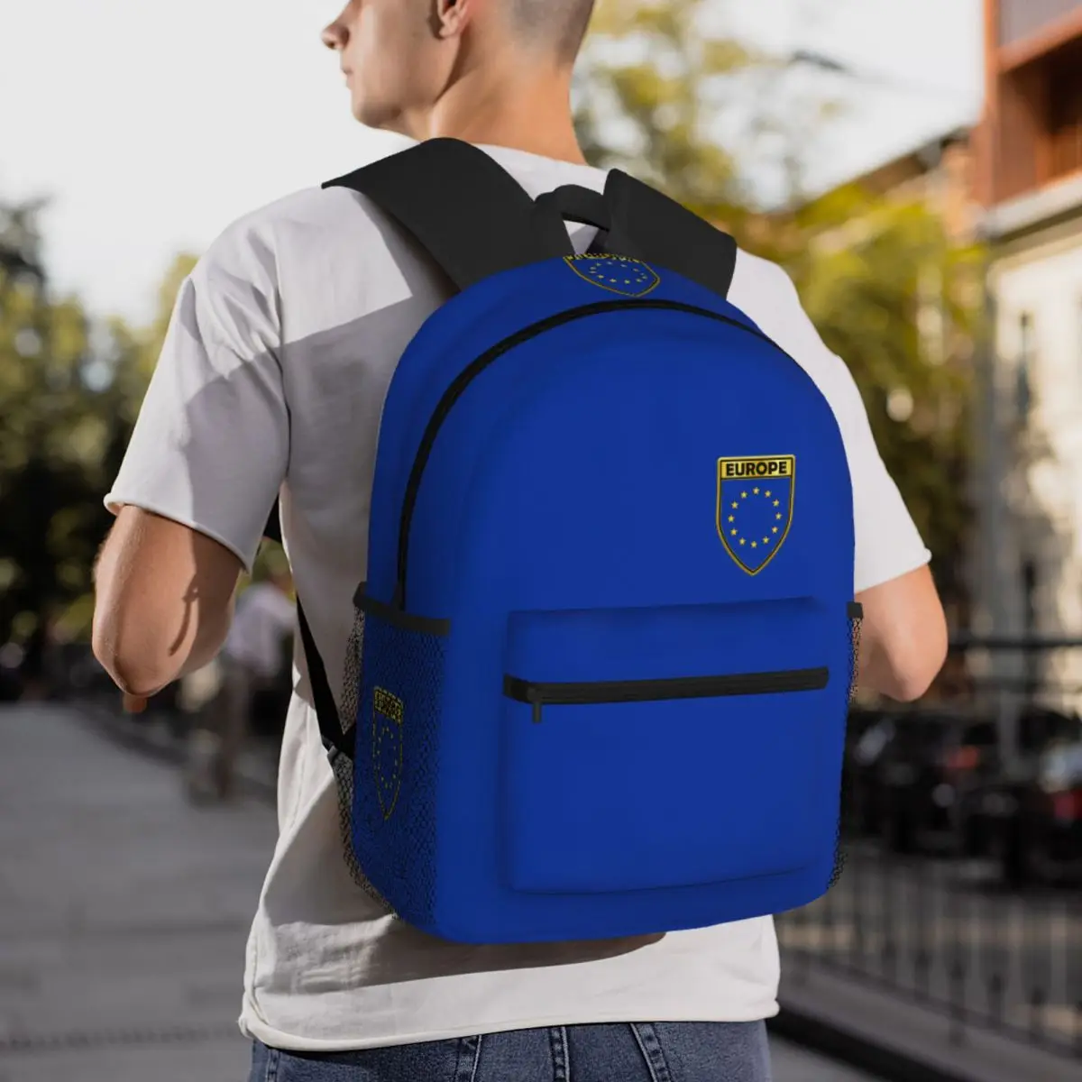 

EU Europe European Union Flag Stars Gifts Backpack Daypack Large Capacity Children BookBag School Bag Shoulder Bag for Men Women