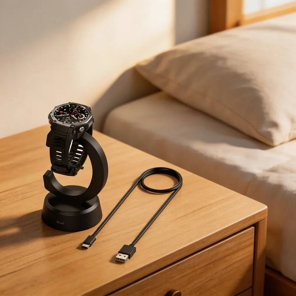 

Магнитная подставка для зарядки для умных часов Amazfit Active 3 Premium с USB-кабелем, док-станция для быстрой зарядки, черный цвет, материал ABS, для офисного использования