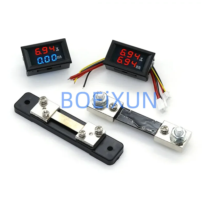 Mini Digital Voltmeter Ammeter DC0-100V 50A 100A Panel Amp Volt Voltage Current Meter Tester Blue Red Dual LED Display Javino