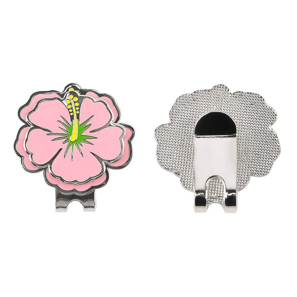 Clip magnético para sombrero, Clip para sombrero de Golf con flor, cereza rosa, flor de cerezo, Clip para sombrero de Golf, marcador de bola amarillo y morado, Clip para sombrero para mujer