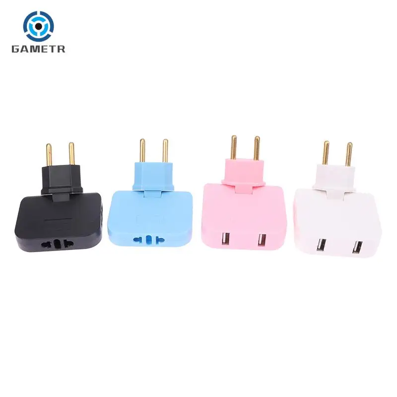 EU Plug 180 Degree Rotary Adapter Foldable 3 In 1 Travel Adapter Electrical Plug Power Converter Electric AC Outlet