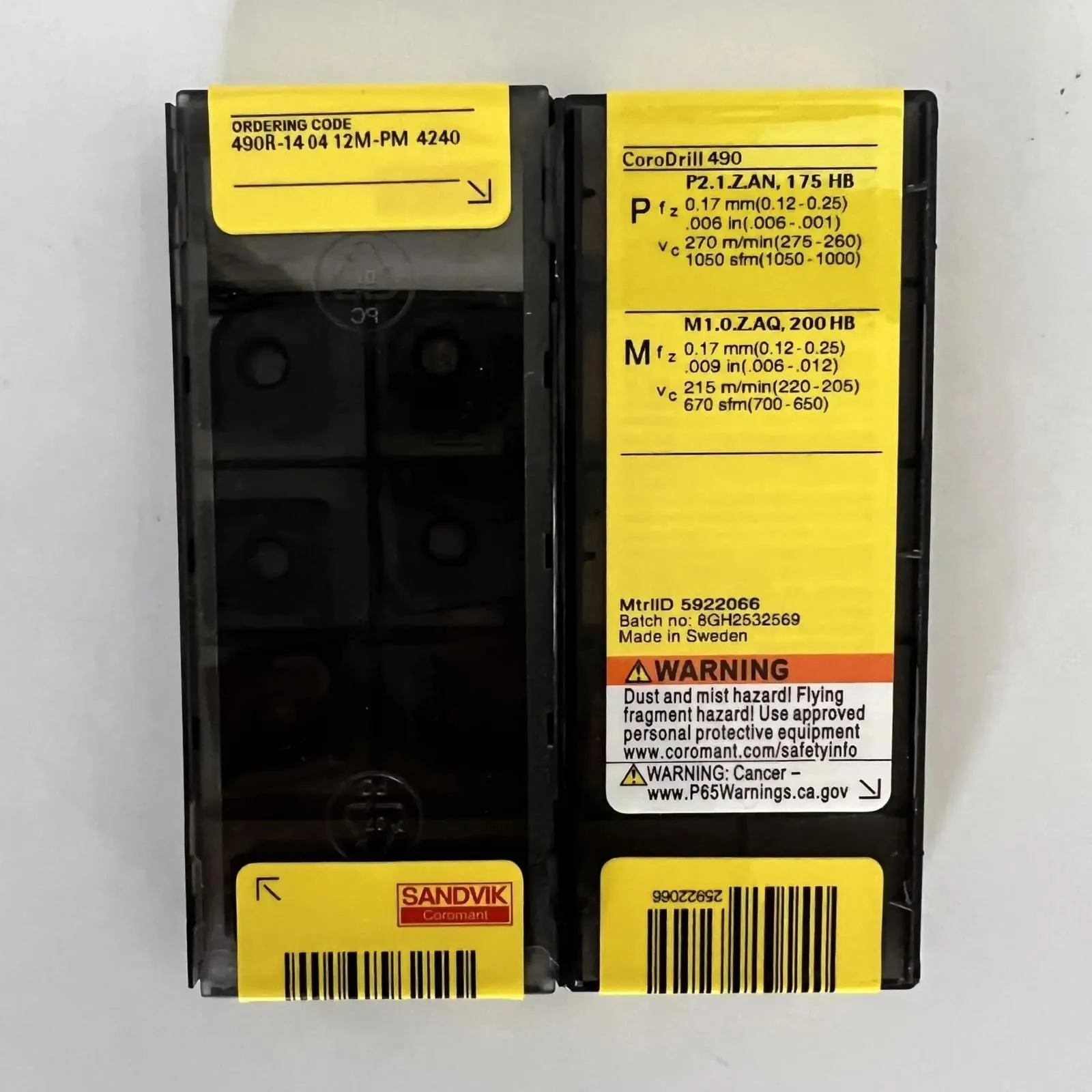 

Original SANDVIK / 490R-140412M-PM 4240 / Hard alloy CNC Blade 10 Pcs