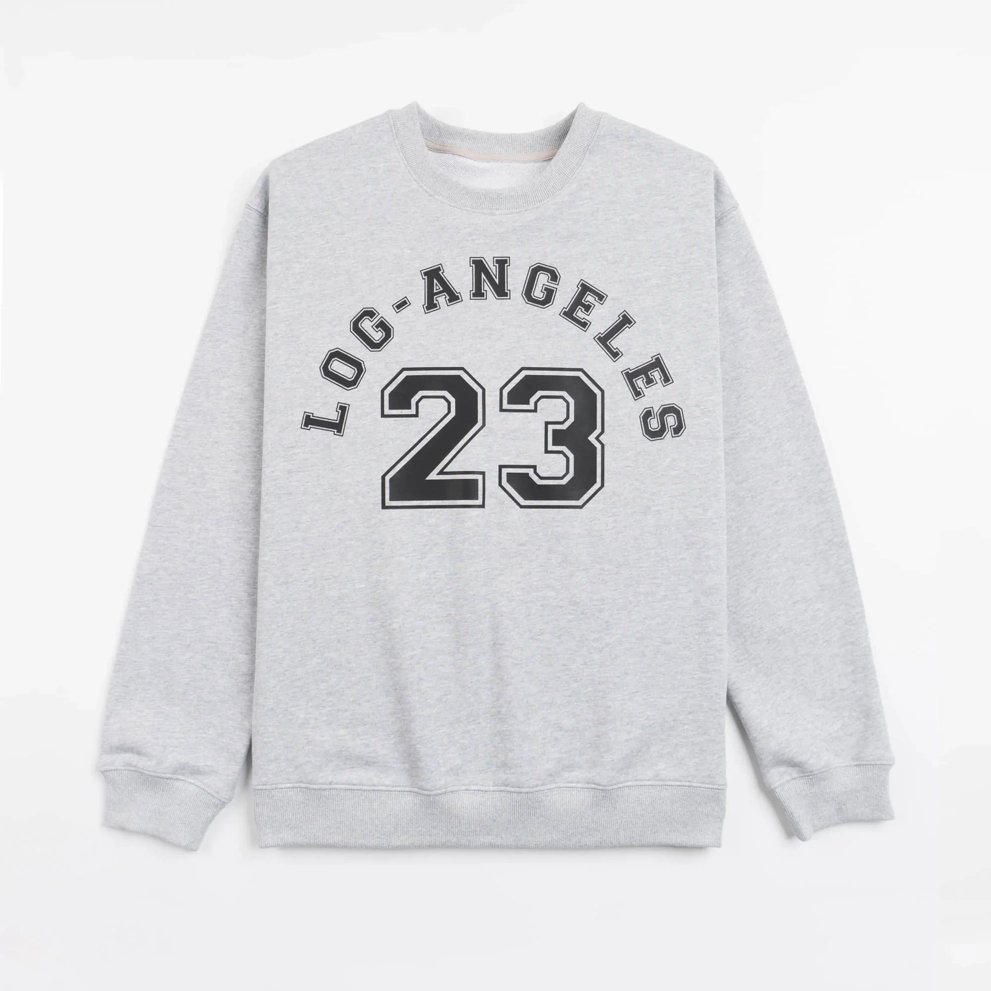 Mens Sweatshirt with Sporty 23 Graphic and Los Angeles Themed Arch Text Urban Streetwear Style Comfortable and Stylish