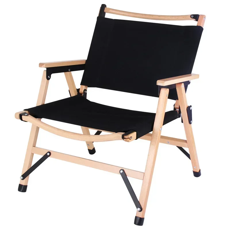 

Outdoor Camping Folding Chair Solid Wood Folding Deck Chair Portable Fishing Kermit Leisure Beach Chair