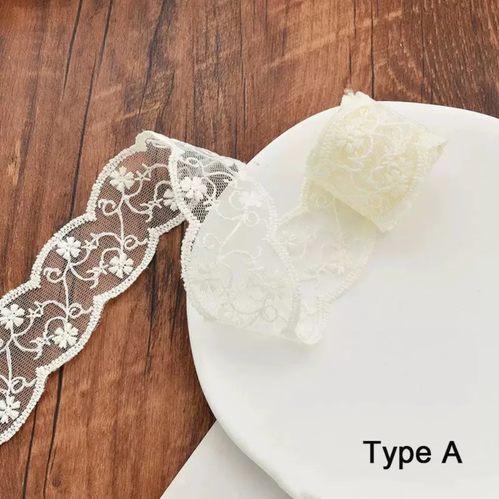 

5 Yards Pure Cotton Sewing Trim White Flowers Multi-size Decor Ribbon Fringe Trimming Ribbon DIY Craft Accessory