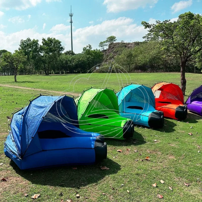 Portable Inflatable Sofa Bed With Sun Canopy Waterproof Lazy Air Mattress Outdoor Beach Camping Tent