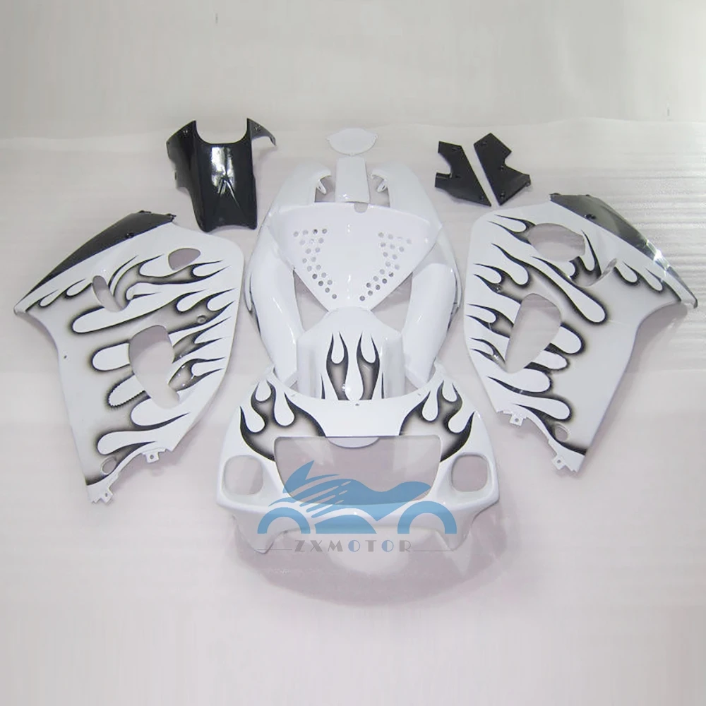 Flame in White Fit for Suzuki GSXR600 750 96 97-00  Fairing GSXR 750 1996 1997-2000 Bodywork Set