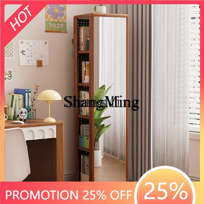 

SM rotating bookshelf floor-to-ceiling living room multi-layer shelf with full-length mirror storage hole bookcase