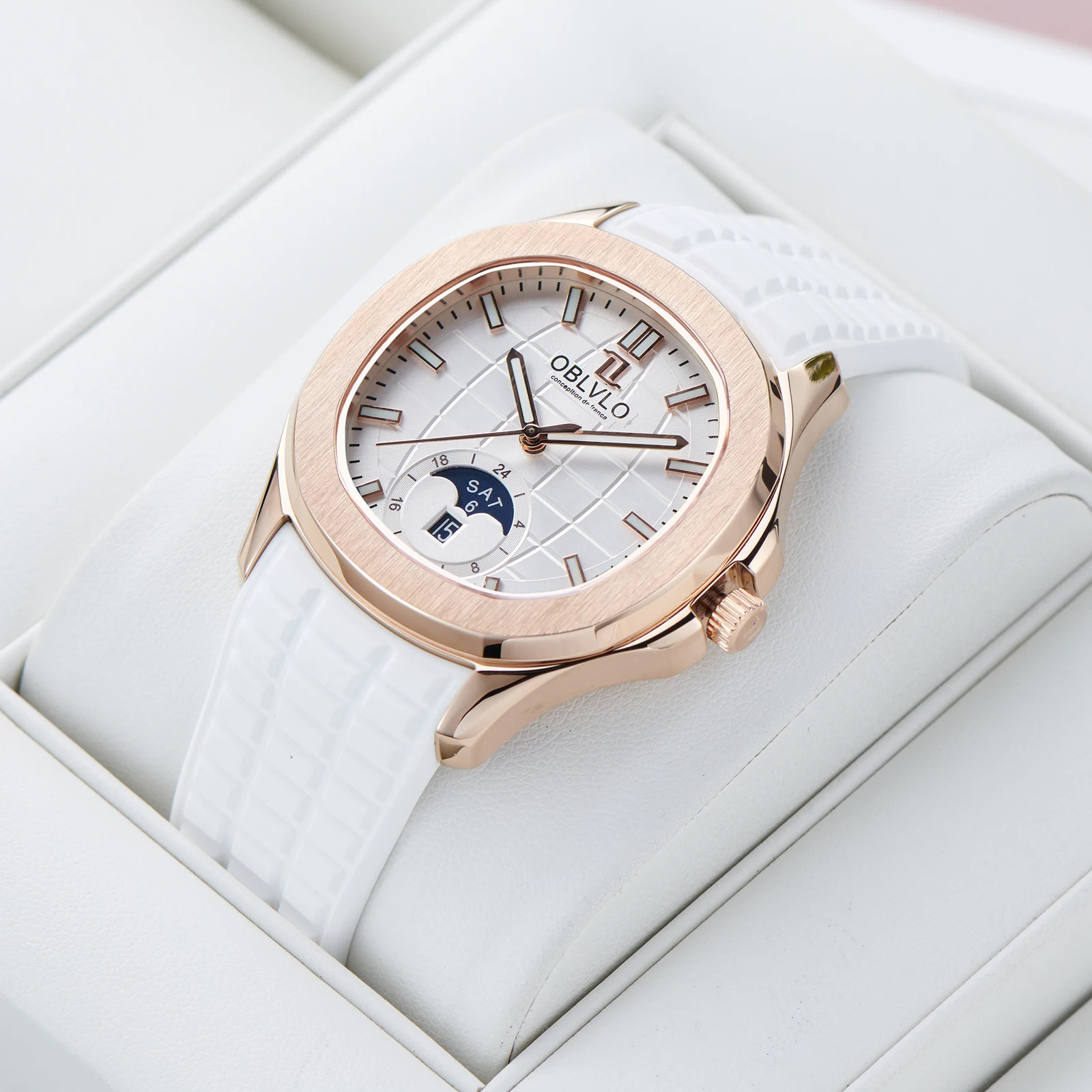 Oblvlo relógio quadrado fashio - Moonphase Complication Watch avaliação e preço