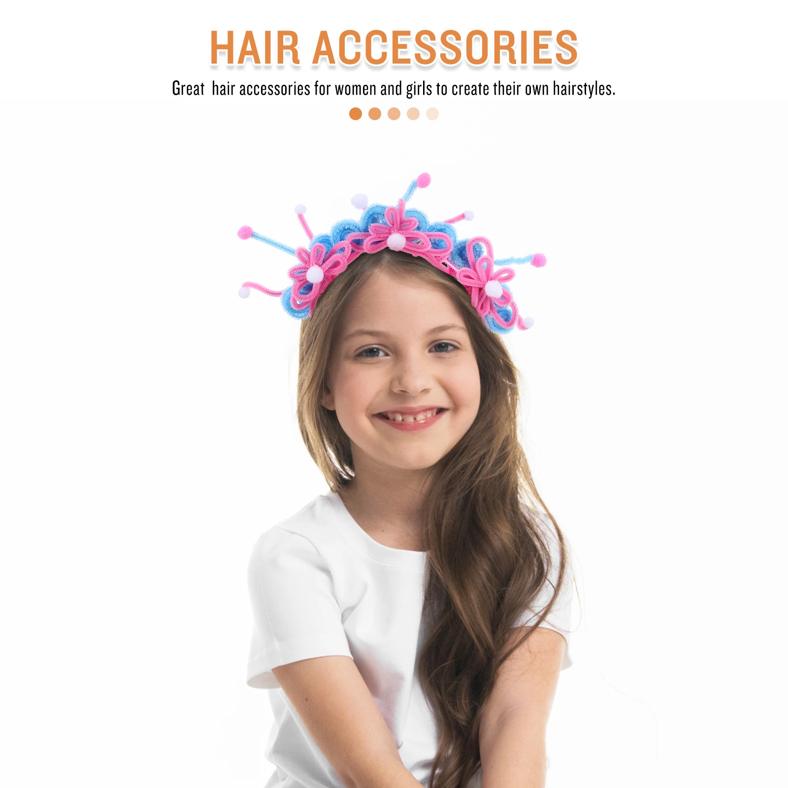 

2 set Children DIY Hair Hoop Making Kit Crafts Peking Opera Headband Material Accessories