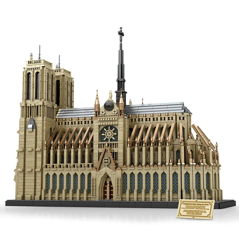 Notre-Dame kathedraal bouwstenen - gotische architectuur LEGO-stijl puzzel, Parijse landmark model voor geschiedenisliefhebbers