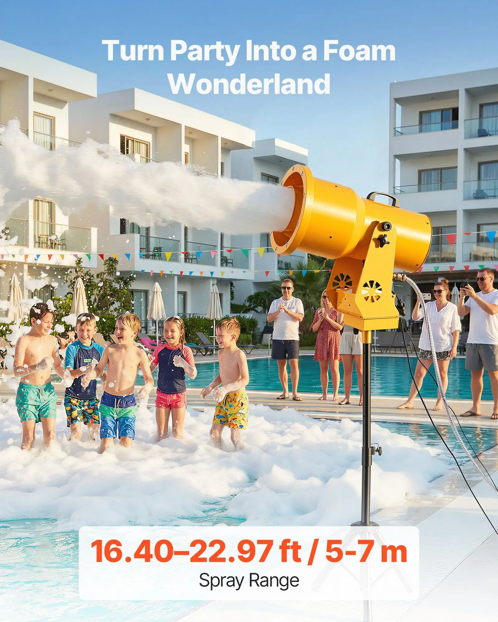 

Пенная машина, автоматическая пенная пушка с вращением, пенная пушка для вечеринок, пузырьковая пушка с вентилятором, 3-цветная LED-подсветка и треугольная конструкция