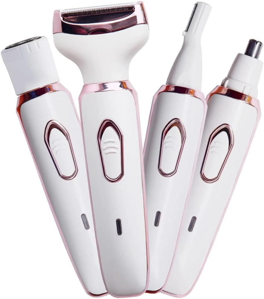 4-in-1 Electric Shaver Ladies Multifunctional Body Hair Trimmer Set Painless Cordless Trimmer Razor, Gifts For Women