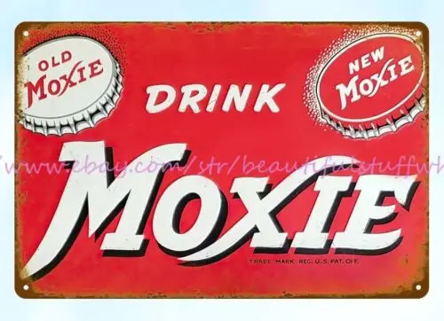 1950's Drink Old Moxie metal tin sign man cave wall home tavern