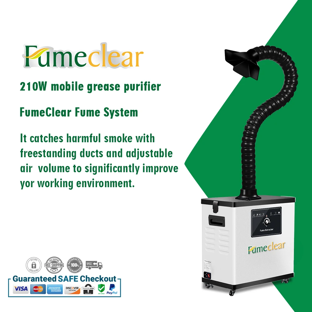 Mobile Welding Fume Extractor Metal Rosin Weld Dust Collector With Hepa Filter 330m3/h