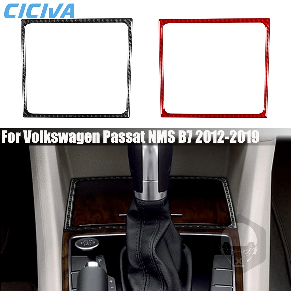 

Carbon Fiber Car Accessories Shift Storage Frame Interior Cover Modified Trim Sticker For Volkswagen Passat NMS B7 2012-2019