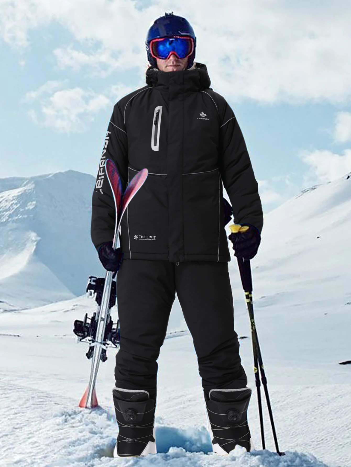 1 Set Sports & Outdoor Supplies Outdoor Casual Winter Sports Skiing Supplies Clothing Men Ski Suit Set Top+Bottomshx383-1