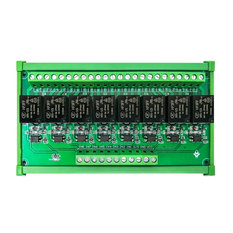 Modulo di controllo relè di isolamento optoaccoppiatore a 8 vie 5V/12V/24V di alto e basso livello scheda amplificatore PLC a Chip singolo