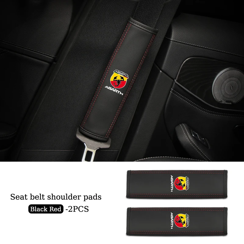 Car Seatbelt Shoulder Cover Leather Protector Pad Accessories For FIAT Grande Punto 500 Abarth Tipo Panda Ducato Freemont Doblo