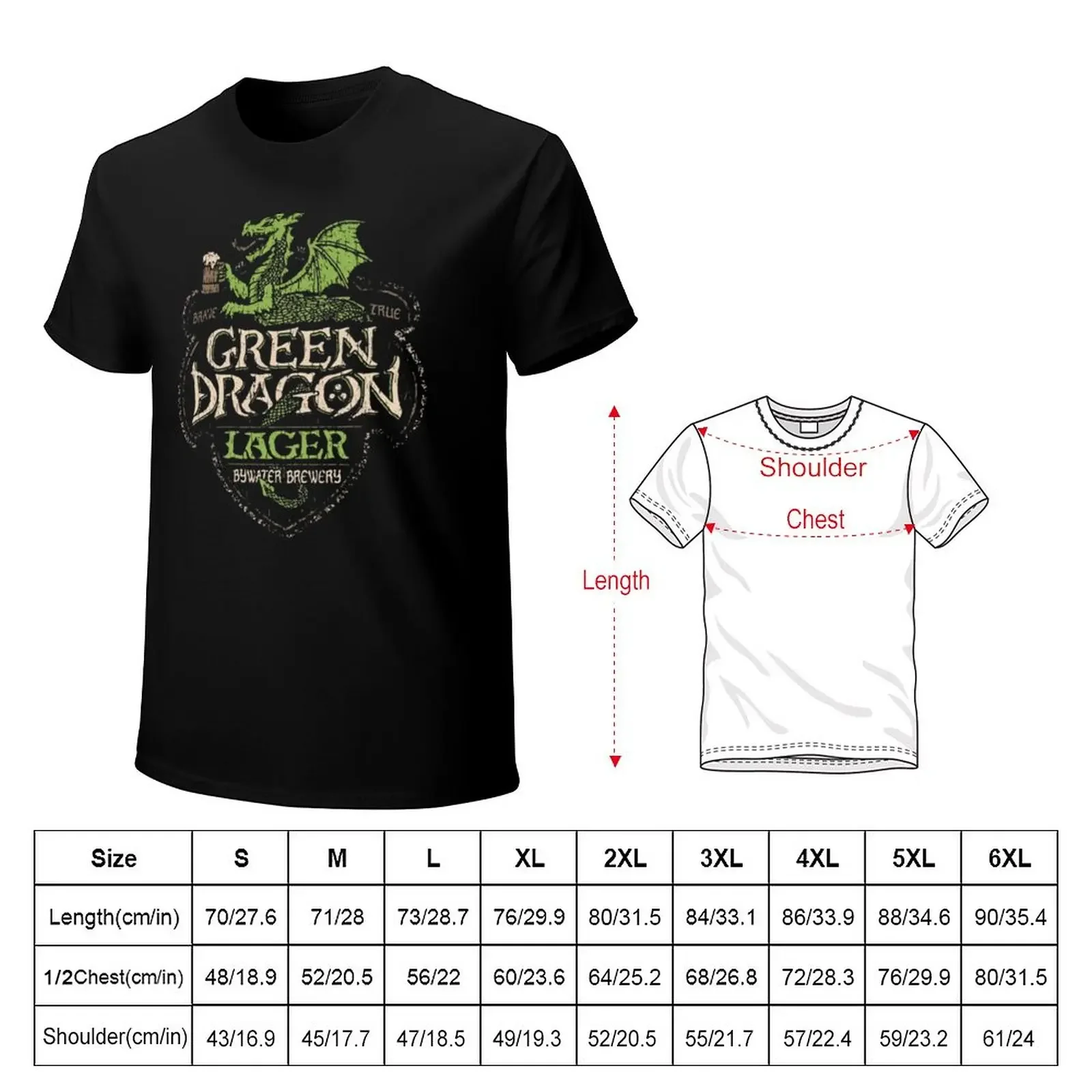 green dragon lager T-Shirt plus size tops korean fashion funnys boys whites mens t shirt