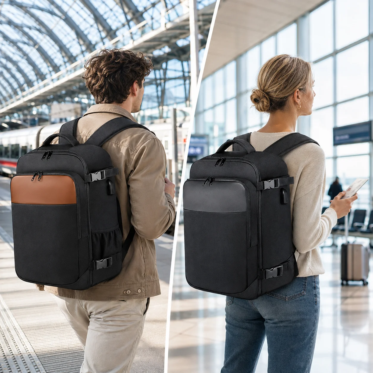 Travel Backpack for Men Women 20L Carry On Cabin Bag 14 Inch Laptop Water Resistant Oxford Personal Item for Flight Commute