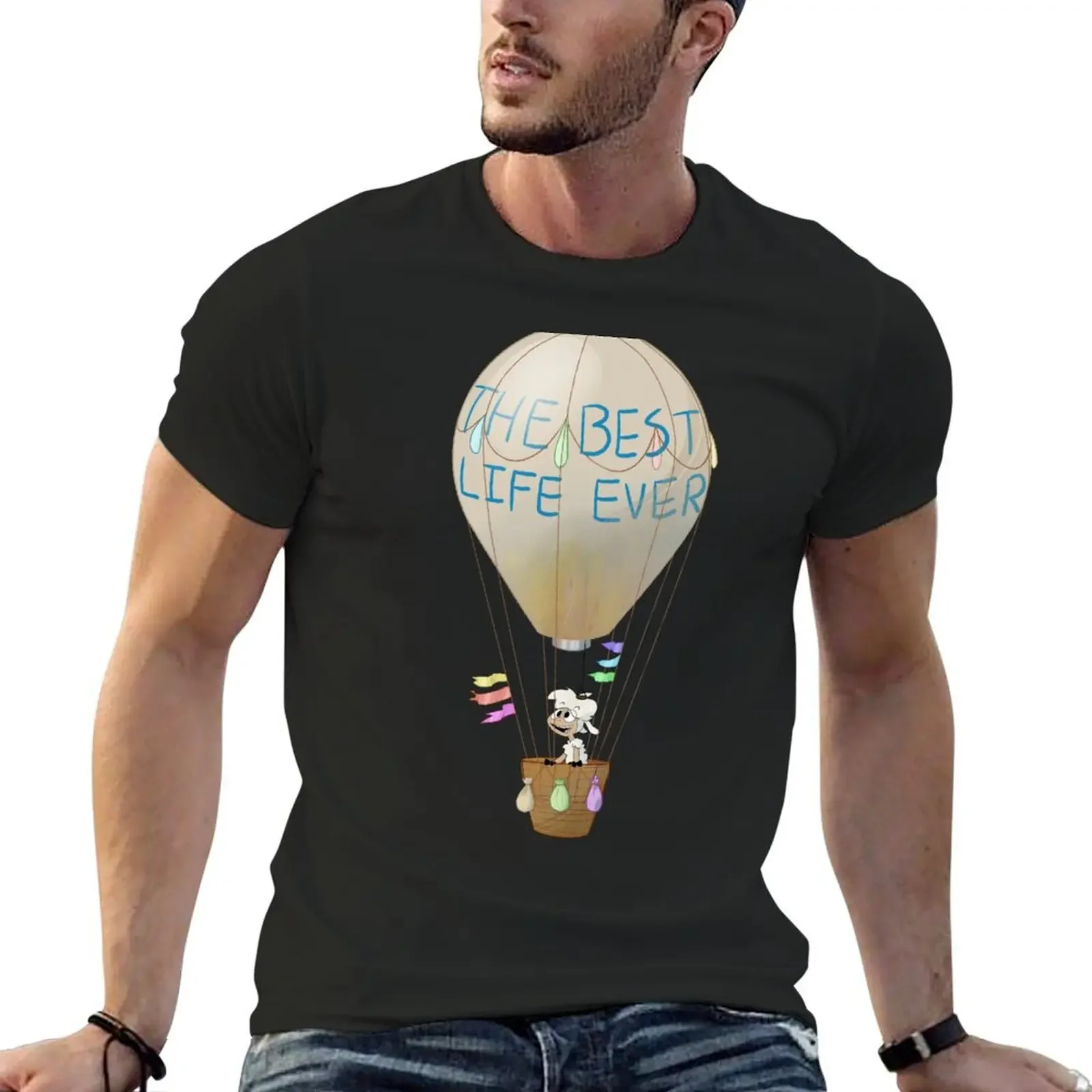 

Best Life Ever Air Balloon T-Shirt anime figures blanks plus size clothes street wear men clothes