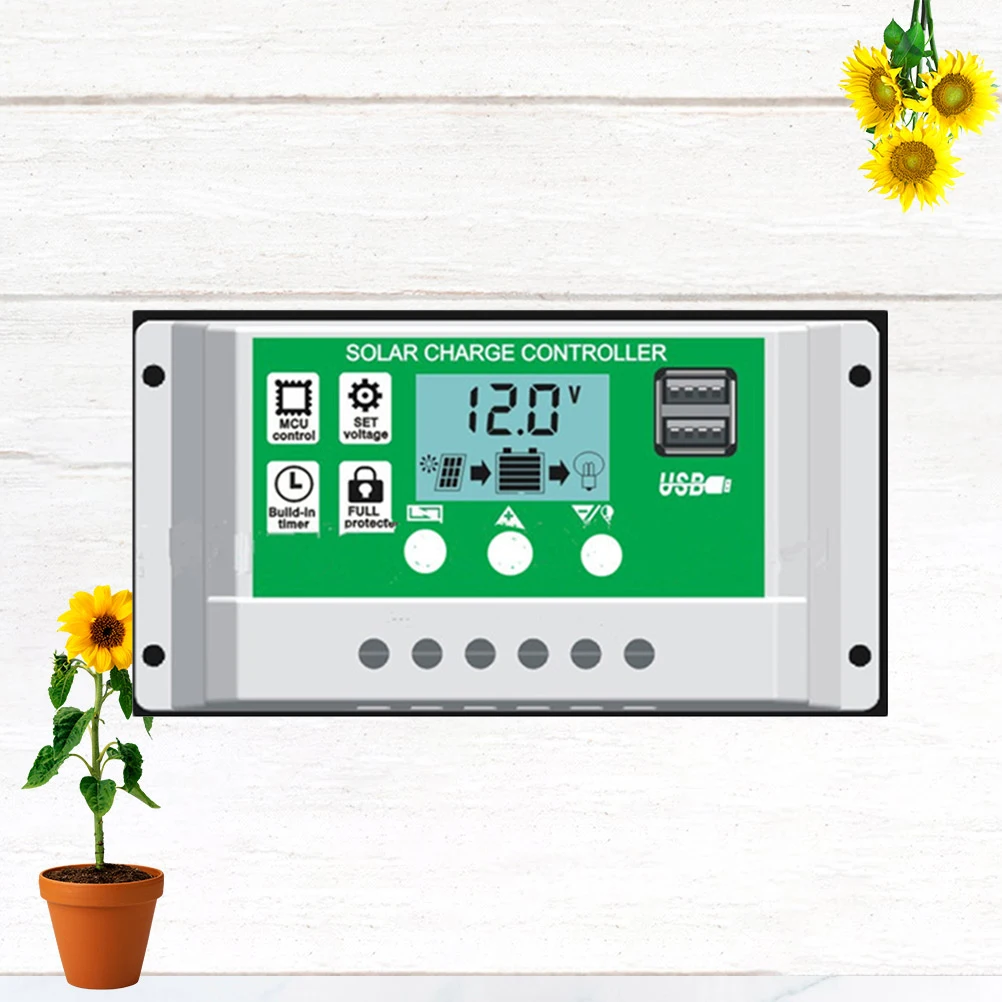 

12V Solar Charge Controller Panel Regulator Automatic Frequency Conversion Generator 12V 24V LCD Dual