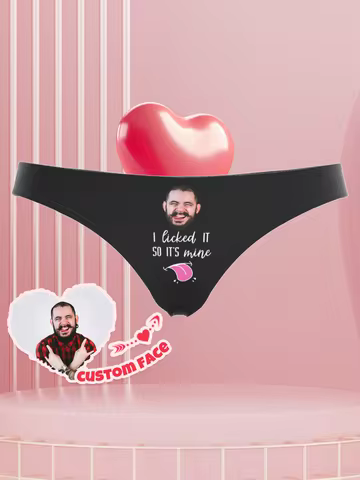 Custom Face Thong For Her Personalized Photo Underwear Valentine Gift For Girlfriend Wife Funny Gift Anniversary