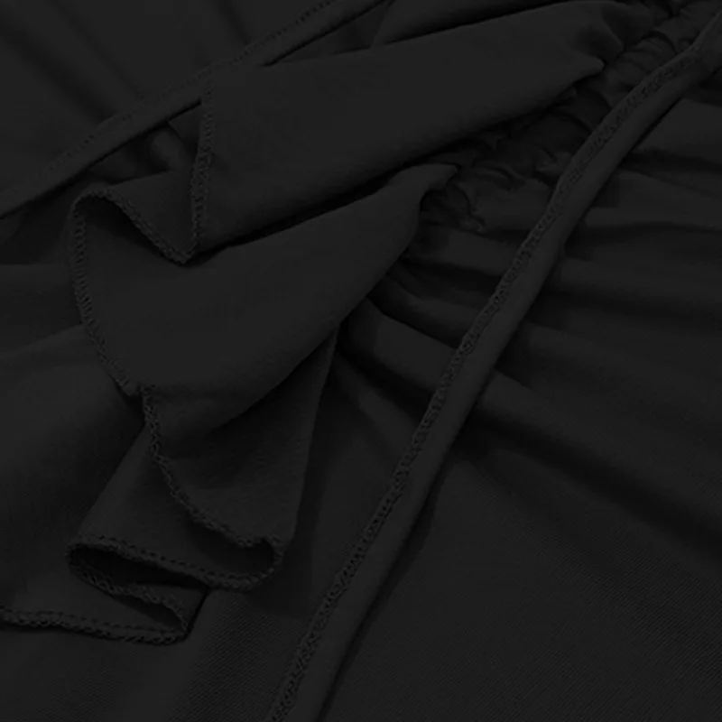 Zeyla Jupe mi-longue plissée de printemps – Taille basse avec ourlet à volants, style français pour le travail et le week-end