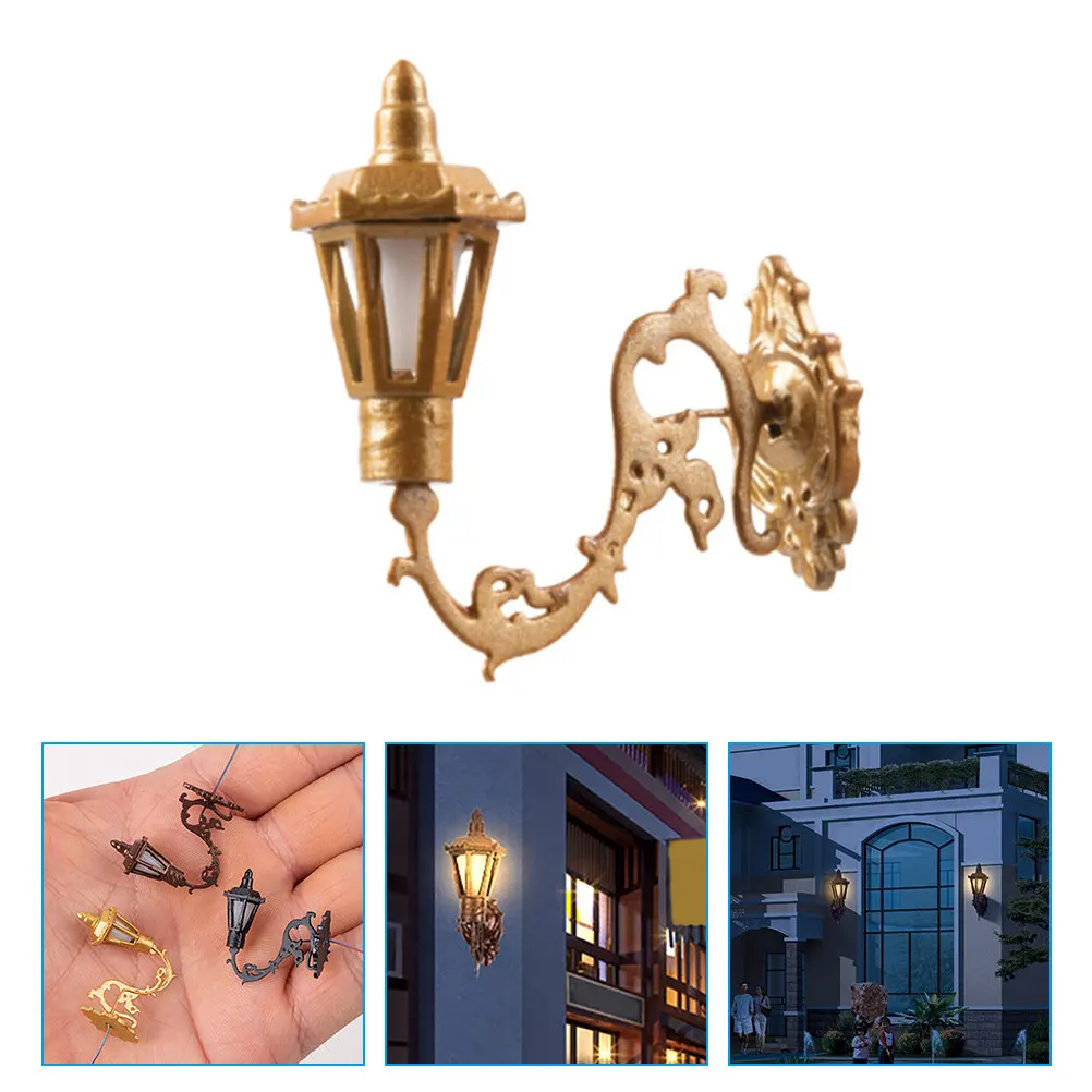 

6Pcs Wall Lamp Miniature Simulation Lights Mini House Accessories Sand Table Decoration Miniature Scene Lamps Mini Wall Lamp