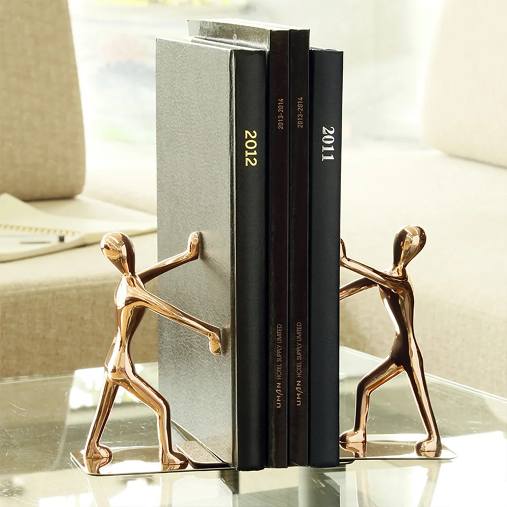 Creative Bookends Stainless Steel Bookends Bookcase Stand Holder Bookshelf Bookrack for Office Home School University College